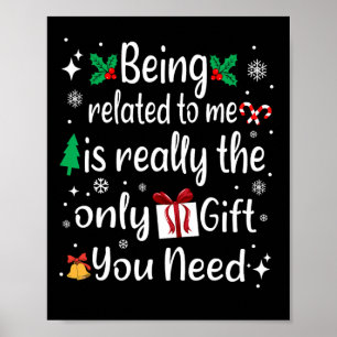 Poster Etre Lié À Moi Drôle Pajama Famille De Noël