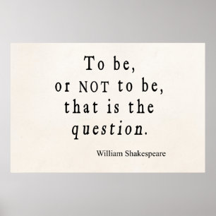 Poster Être ou ne pas être cette question Shakespeare Cit