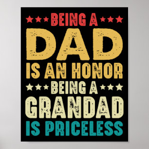 Poster Être Papa Est Un Honneur Être Grand Est Inestimabl