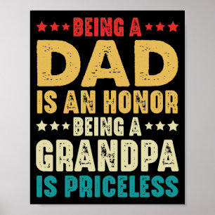 Poster Être Papa Est Un Honneur Être Grand-Père Est Inest