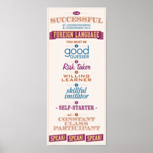 Poster Être réussi à apprendre une langue étrangère.