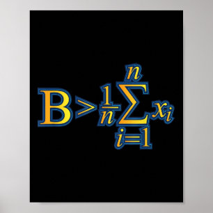 Poster Être supérieur à la moyenne - Citations de mathéma