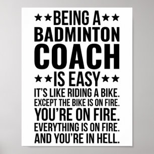 Poster Être Un Entraîneur De Badminton Job Drôle Badminto