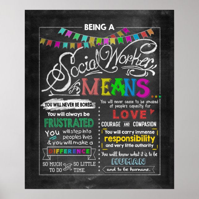 Poster Être Un Travailleur Social Signifie Inspiration (Devant)