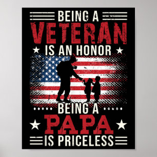 Poster Être Un Vétéran Est Un Honneur Etre Papa Est Price