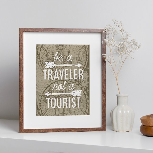 Poster Être un voyageur pas une typographie touristique I (Créateur téléchargé)