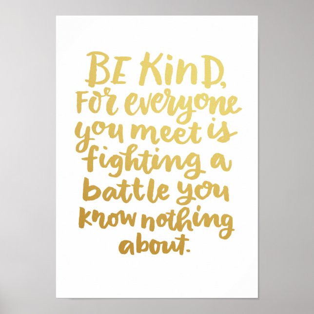 Poster Être une citation d'art inspirationnelle en feuill (Devant)