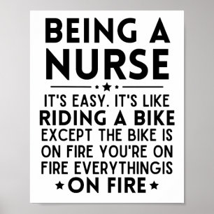 Poster Être une infirmière C'est facile c'est comme roule