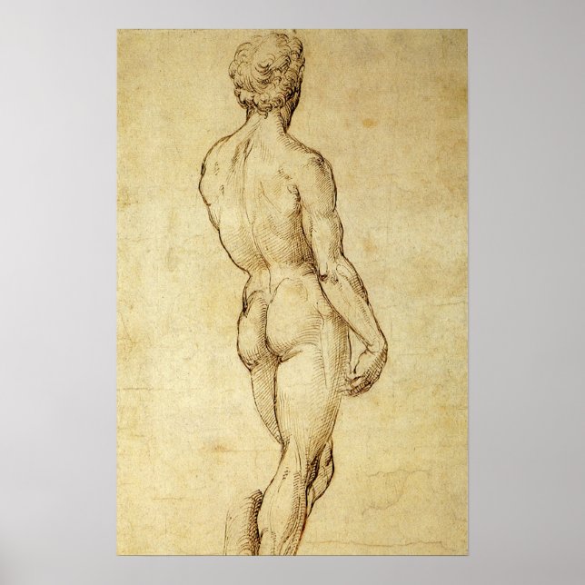 Poster Étude de la statue de David de Michelangelo par Ra (Devant)