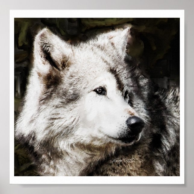 Poster Étude de la tête de loup (Devant)