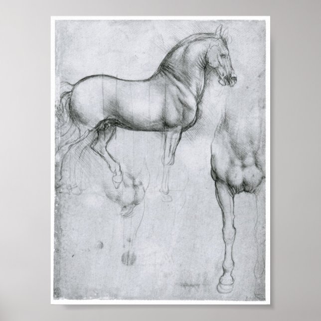 Poster Étude des chevaux, Léonard de Vinci (Devant)