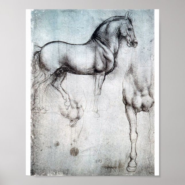 Poster Étude du cheval, Léonard de Vinci (Devant)