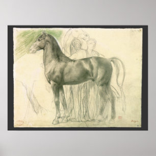 Poster Étude d'un cheval par Edgar Degas, Beaux-arts vint