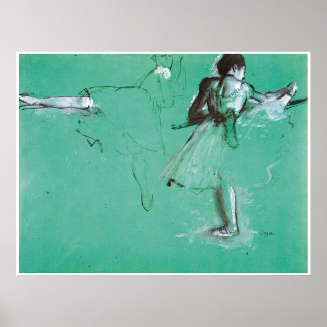 Poster Etude pour deux danseurs au Bar - Edgar Degas (Devant)