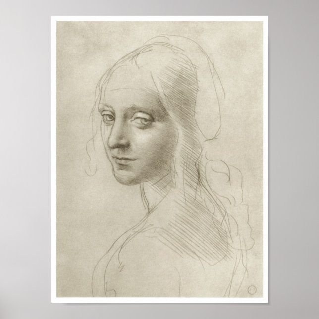 Poster Étude pour la "Vierge des Rochers", Da Vinci (Devant)