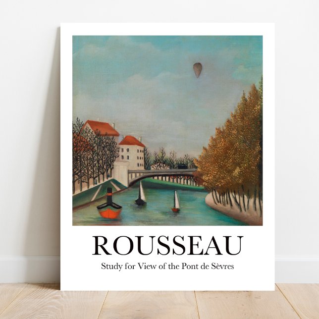 Poster Étude pour le Pont de Sèvres par Rousseau (Rousseau's Dreamy Parisian Bridge: Museum-quality poster)