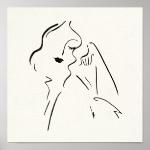 Poster Étude simple - Croquis d'une dame