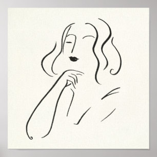 Poster Étude simple - Esquisse d'une femme