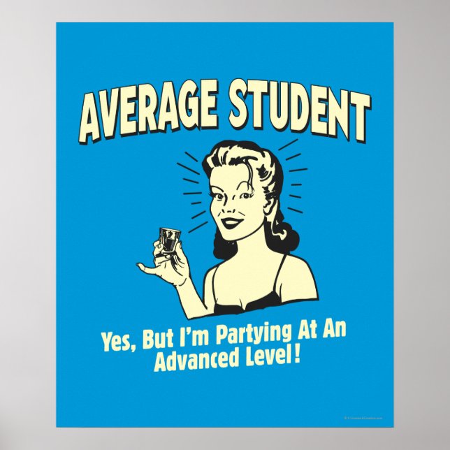 Poster Étudiant moyen : Avancé de la fête (Devant)