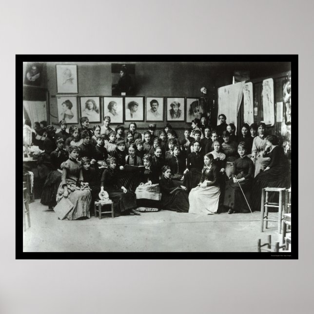 Poster Étudiants en art à l'Académie Julian à Paris 1885 (Devant)