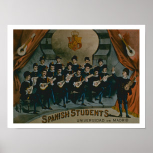 Poster 'Etudiants espagnols, Université de Madrid' (coule