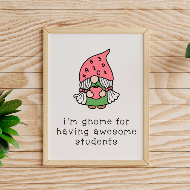 Poster Étudiants géniaux Enseignant Gnome (Créateur téléchargé)