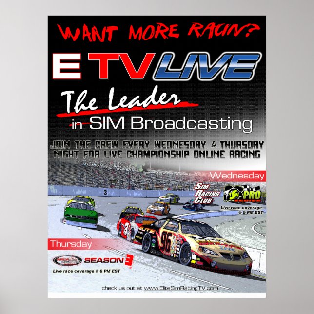 Poster ETV Live Racin (Devant)