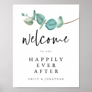 Poster Eucalyptus Bienvenue à Joyeux toujours après le Ma