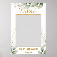 Eucalyptus boho vert baby shower photo