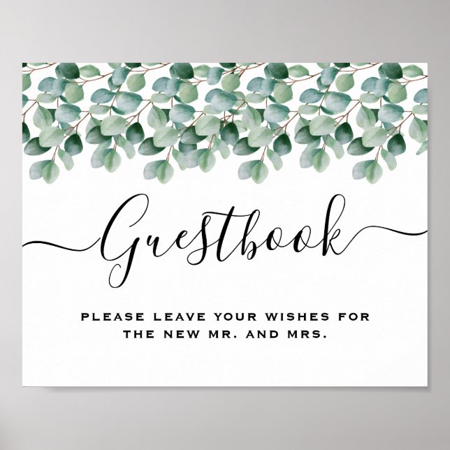 Poster Eucalyptus Botanical Greenery  Wedding (Devant)