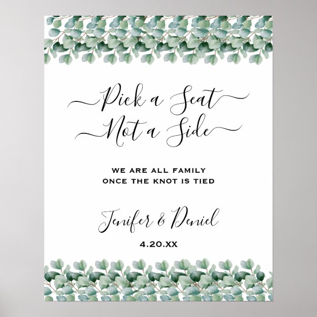 Poster Eucalyptus Botanical Greenery  Wedding (Devant)