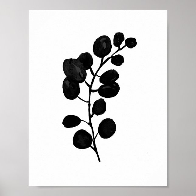 Poster Eucalyptus Botanique Plante Aquarelle Peinture (Devant)