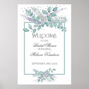 Poster Eucalyptus en aquarelle pour un accueil de mariage