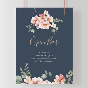 Poster Eucalyptus Garden Rose Floral Mariage Open Bar