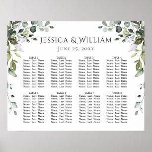 Poster Eucalyptus Green 8 Tables Mariage SEATING GRAPHIQU