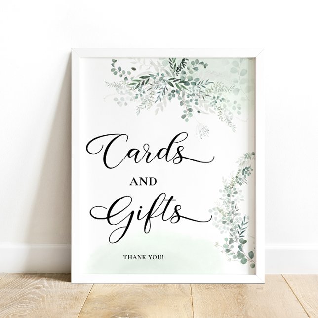 Poster Eucalyptus Green Baby showers cartes et cadeaux (Créateur téléchargé)
