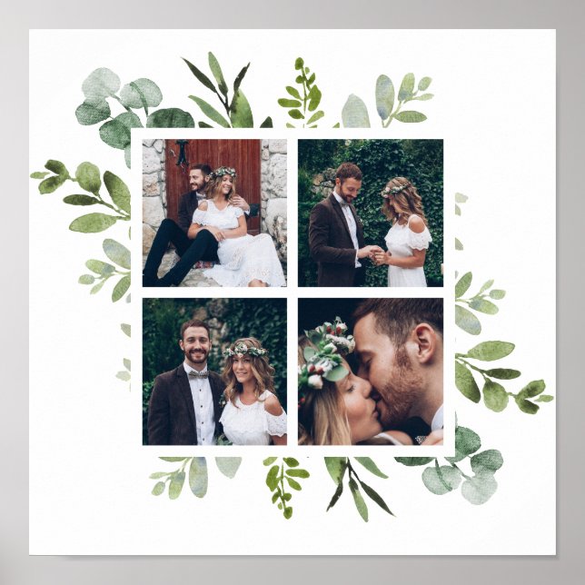 Poster Eucalyptus Green Foliage Mariage 4 Photo (Devant)
