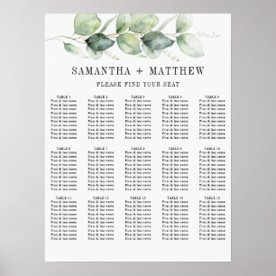 Poster Eucalyptus Green Foliage Mariage Sièges