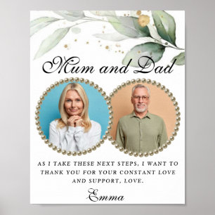 Poster Eucalyptus Green Parents of the Bride Cadeau