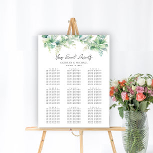 Poster Eucalyptus Jardin Mariage 9 Table Seating Charts