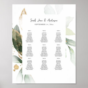 Poster Eucalyptus léger Glow Gold Événement Sièges Graphi