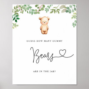 Poster Eucalyptus petit ours devinez combien d'ours