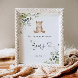 Poster Eucalyptus petit ours devinez combien d'ours