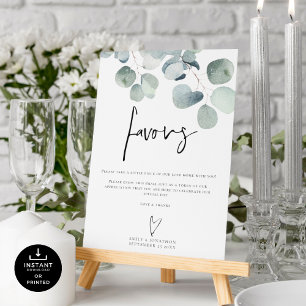 Poster Eucalyptus Script Favorisant Signal Mariage imprim