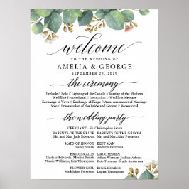 Poster Eucalyptus signe du programme de mariage