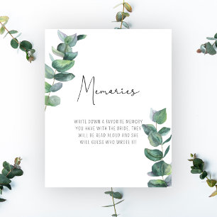 Poster Eucalyptus - Souvenirs avec l'affiche de la mariée