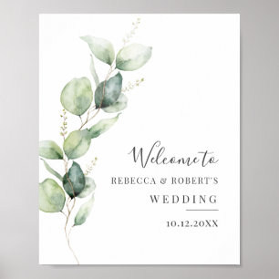 Poster Eucalyptus Verdure Mariage botanique Bienvenue