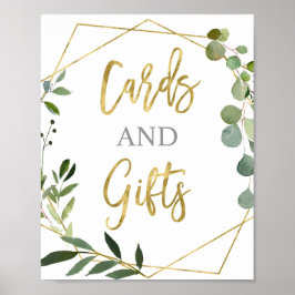 Poster Eucalyptus Vert Cartes et signes cadeaux