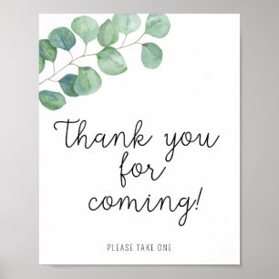 Poster Eucalyptus vert - Merci pour venir