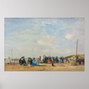 Poster Eugene Boudin - Rassemblement sur la Plage